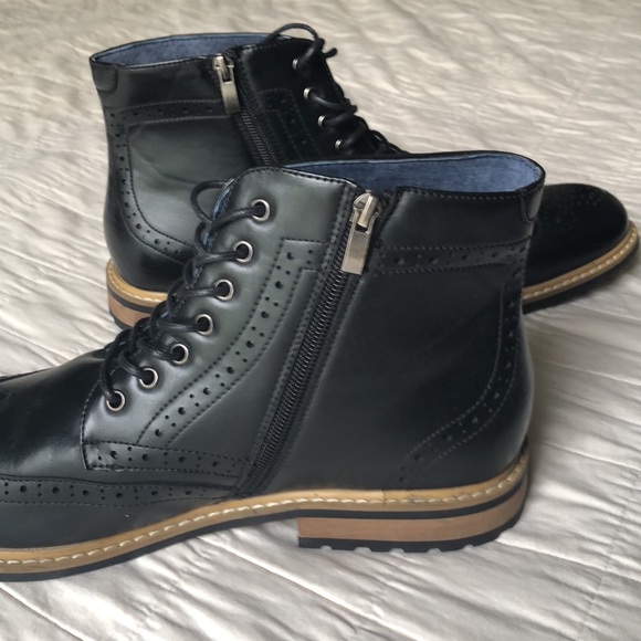 Bruno Marc Mens Black Dress Boots size 11 - Picture 3 of 7